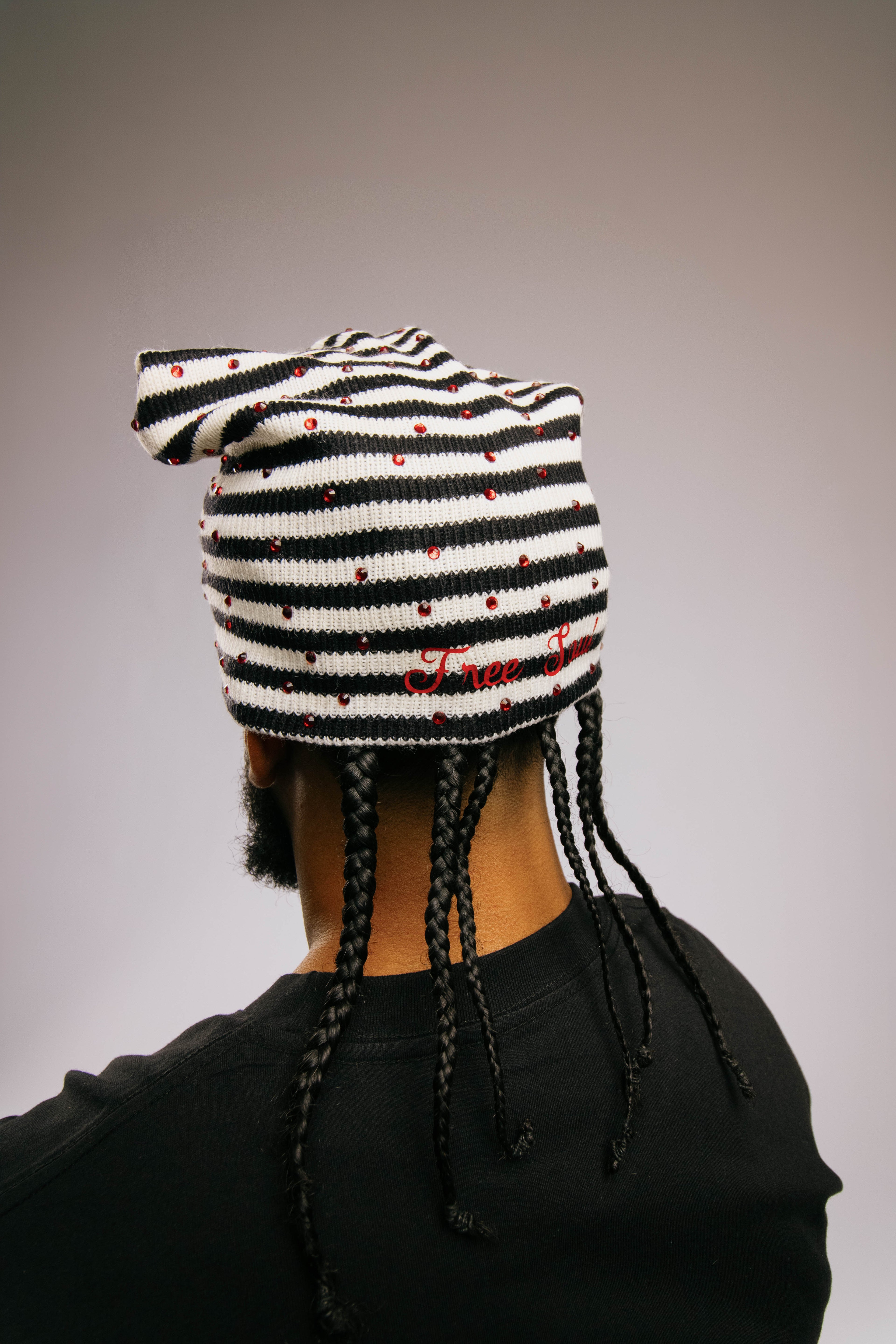 Rhinestone Stripe Beanie